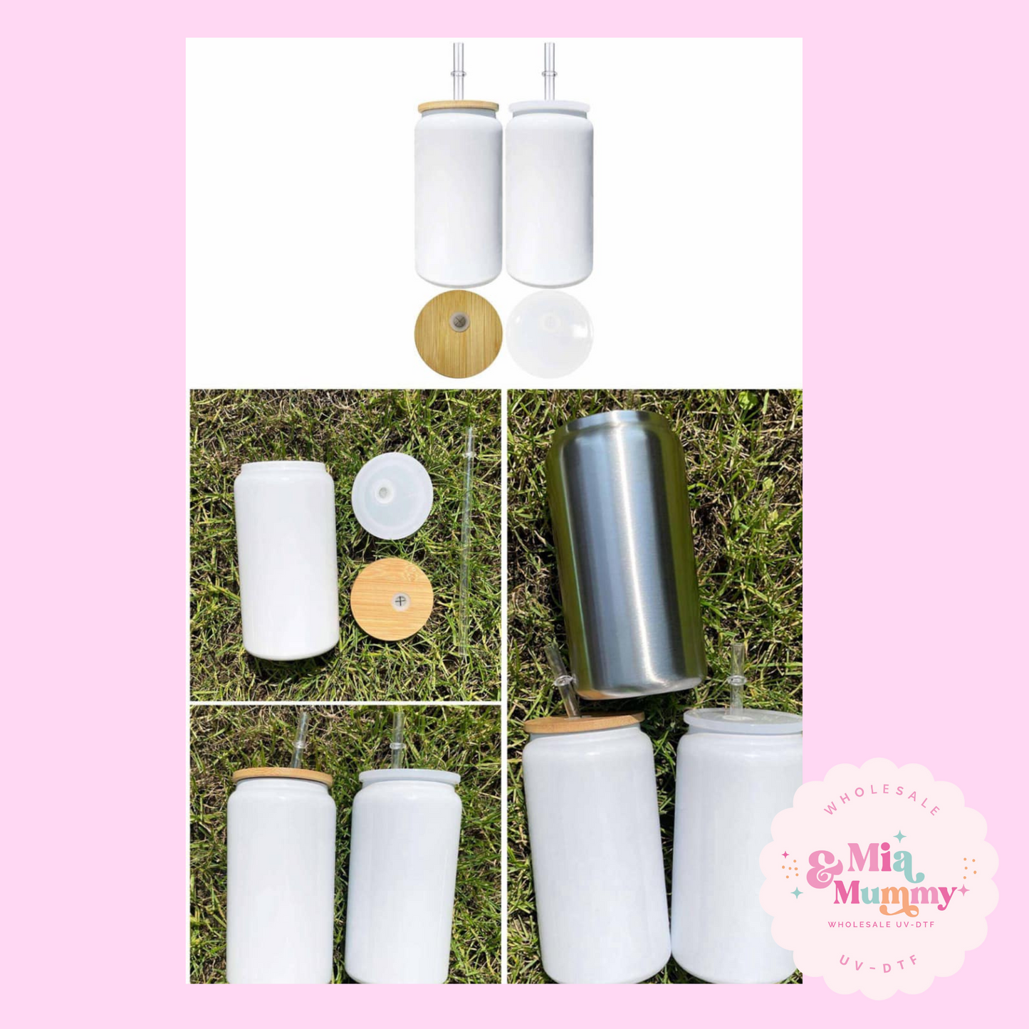 White Double Walled Stainless Steel 16oz Libby- PRE ORDER