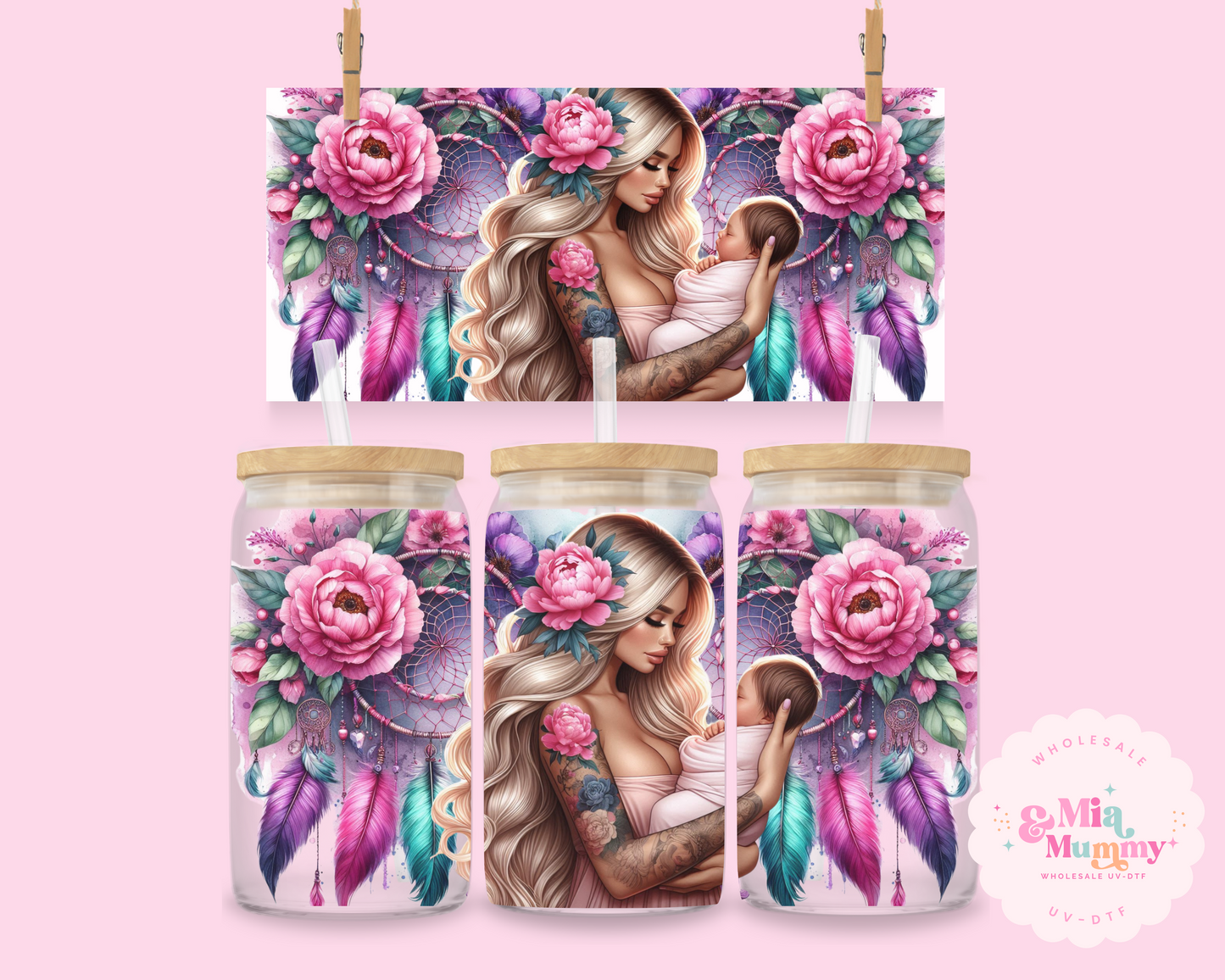 MOTHER AND BABY (BLOND HAIR) - DOUBLE SIDED UV DTF