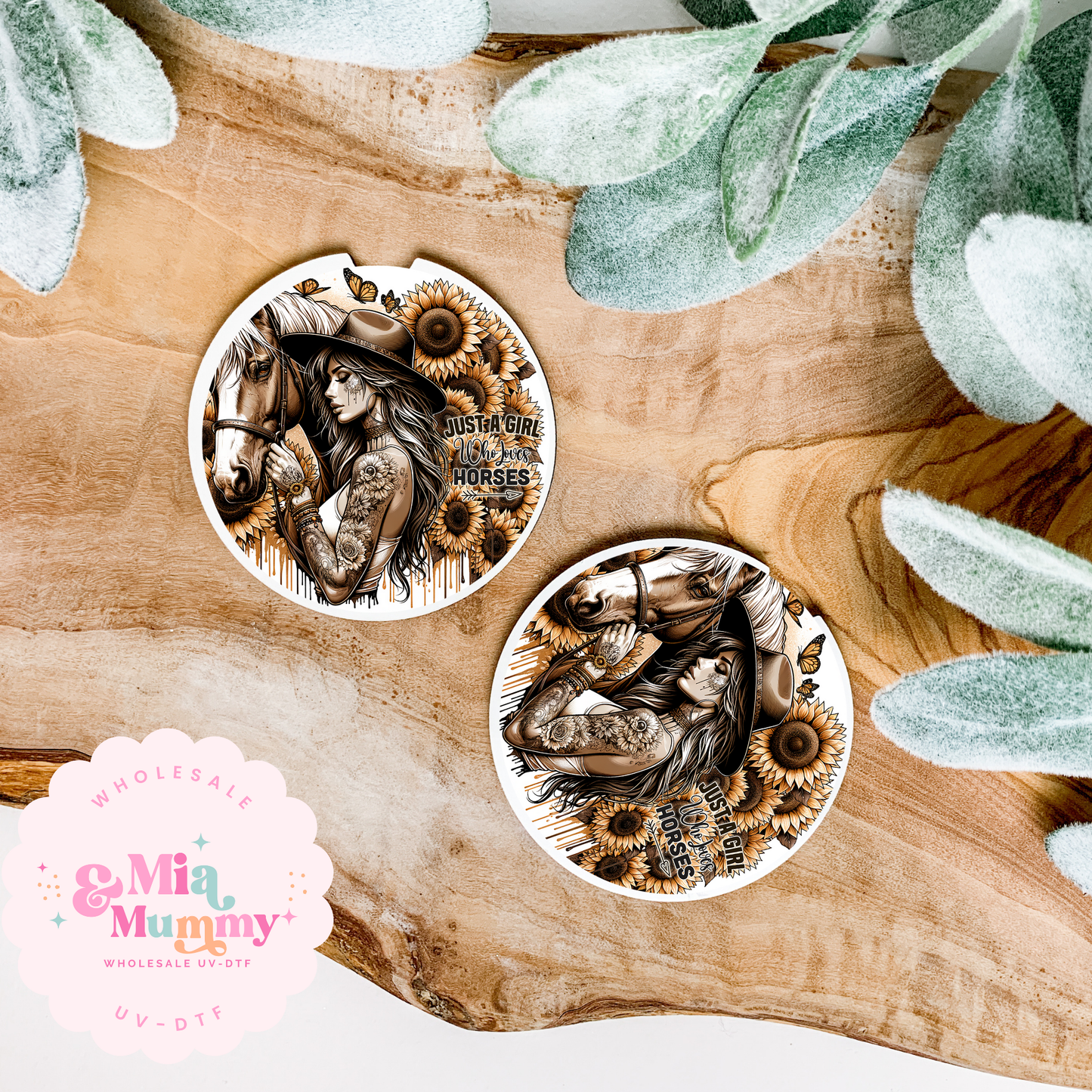 JUST A GIRL WHO LOVES HORSES Coaster UV-DTF