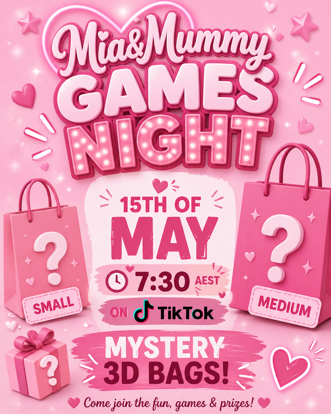 GAMES NIGHT-TIKTOK- FRIDAY THE 15TH OF MAY