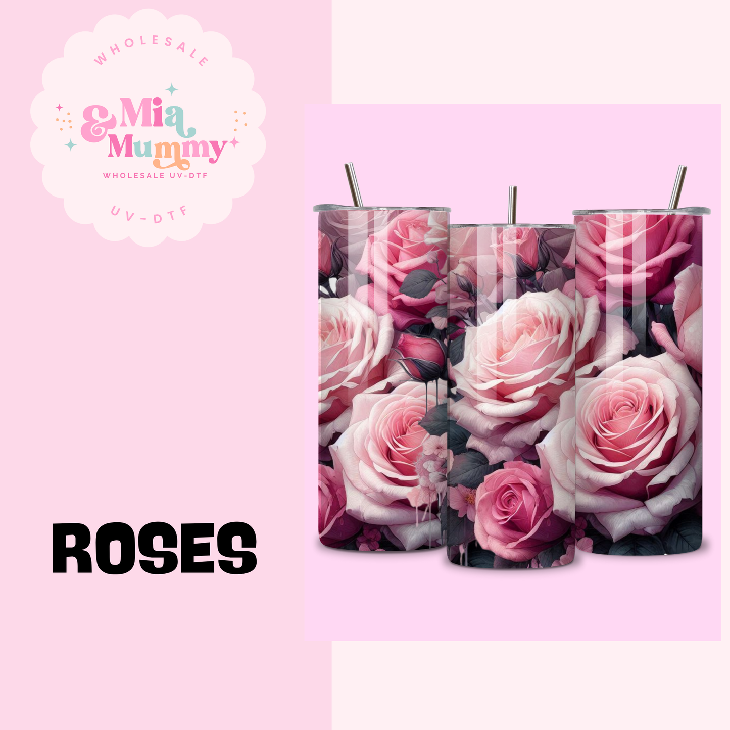 ROSES SKINNY TUMBLER - READY TO SHIP