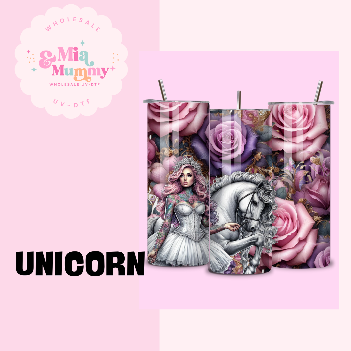 UNICORN SKINNY TUMBLER - READY TO SHIP
