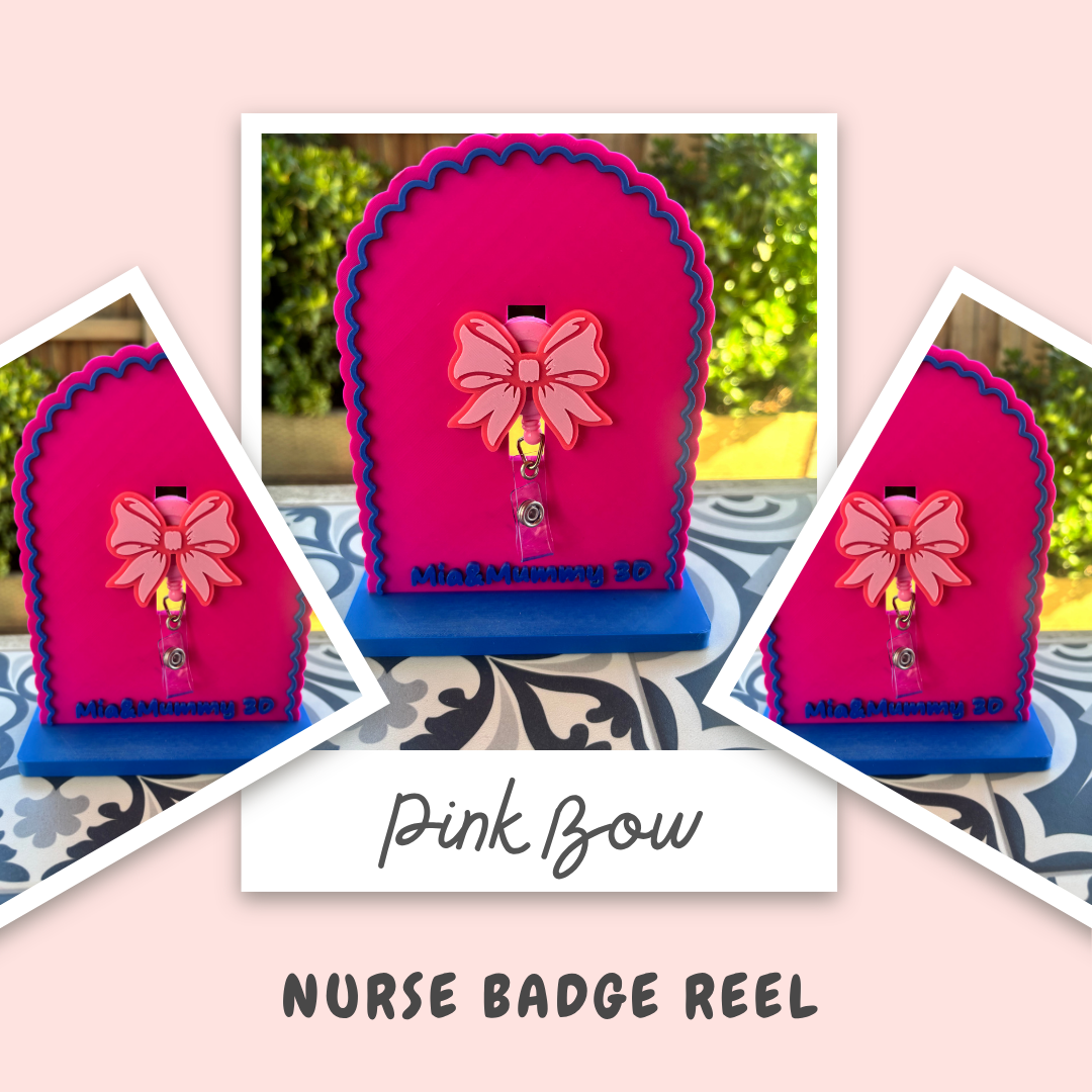 Pink Bow Nurse Badge Reel- FREE