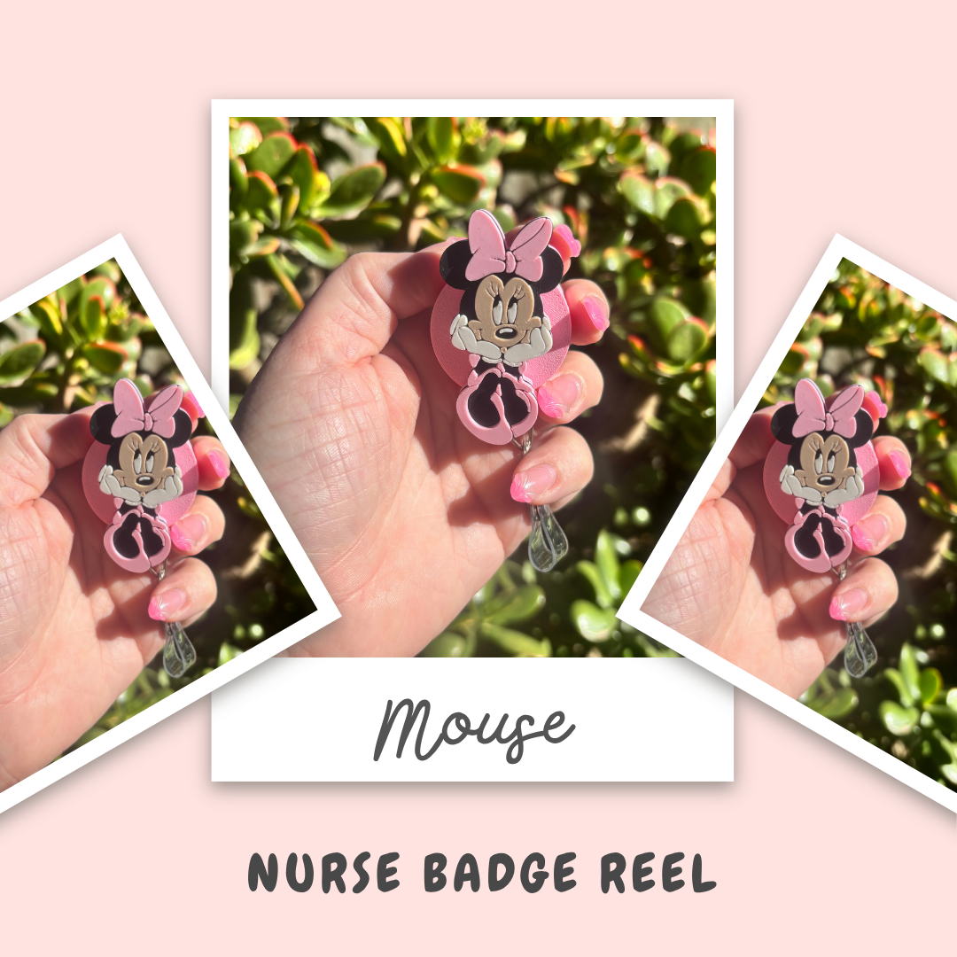 Mouse Nurse Badge Reel- FREE