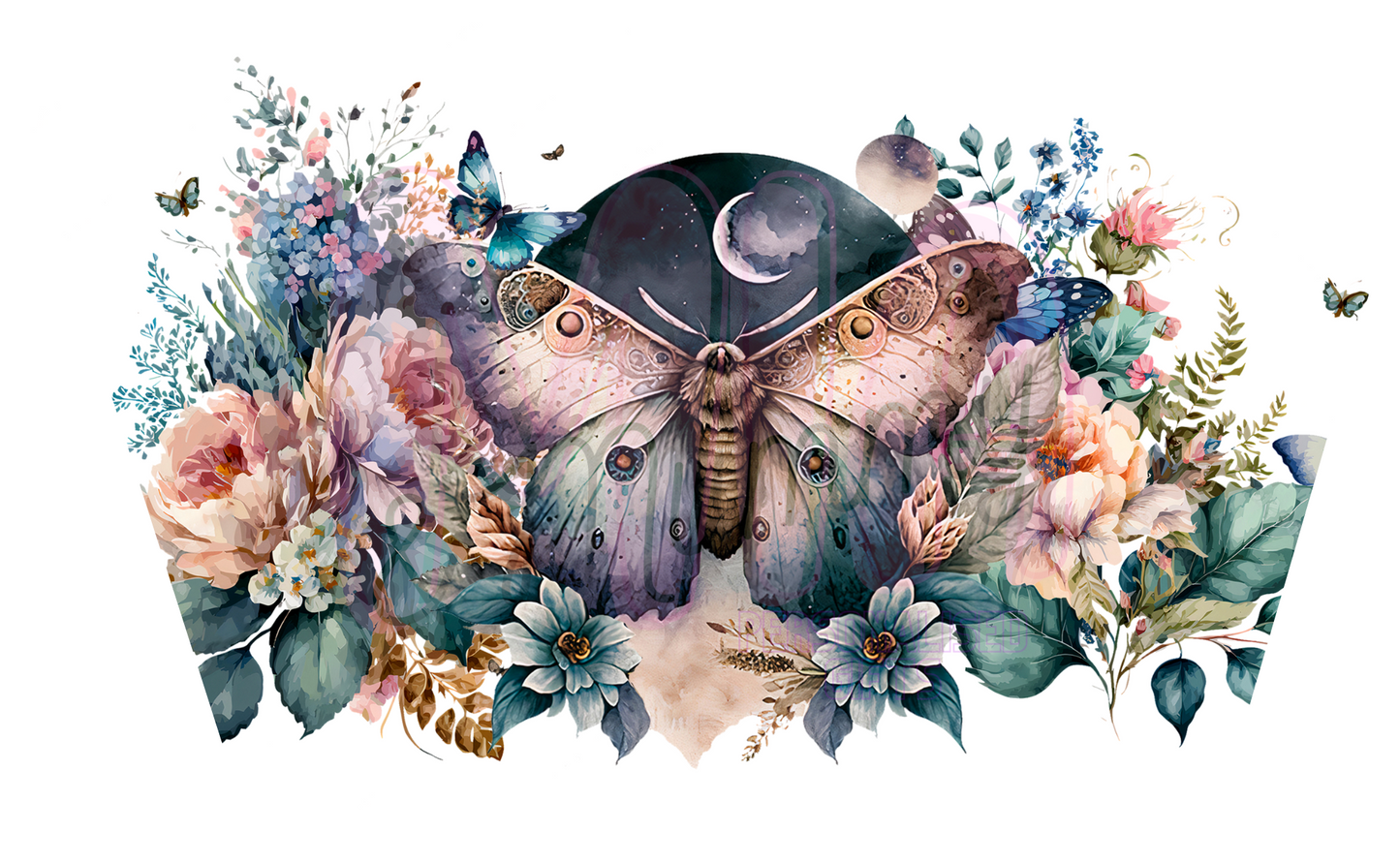 Teal Moth Cold Cup Wrap.