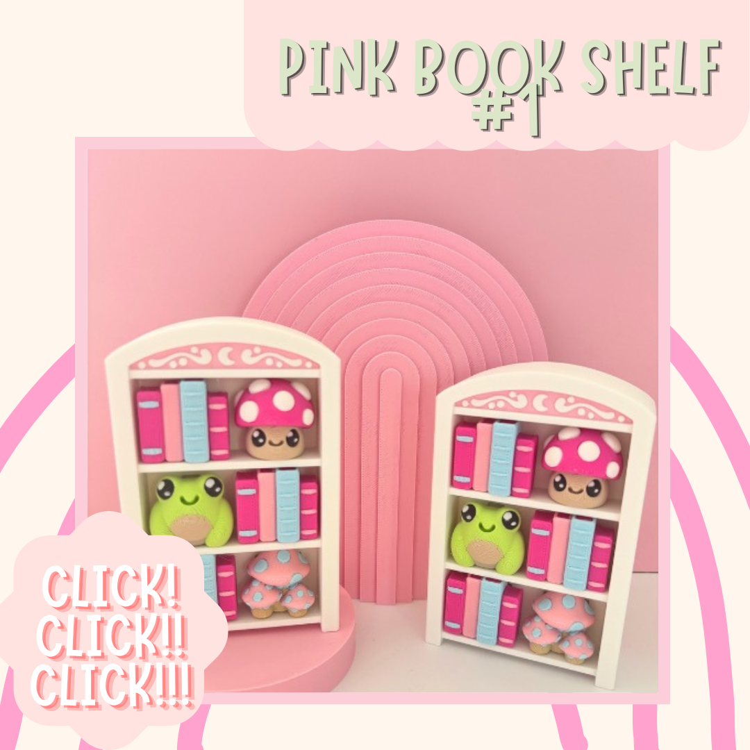 Pink Bookshelf Clicker Style 1 📚✨