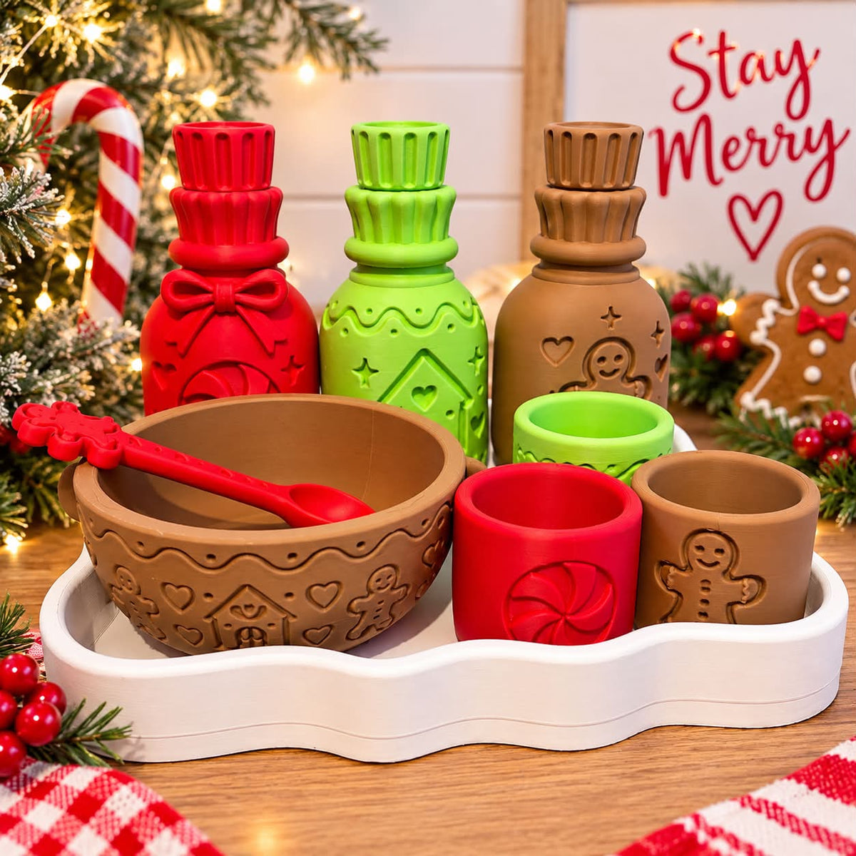 Christmas Gingerbread Bakery Decorative Display Set