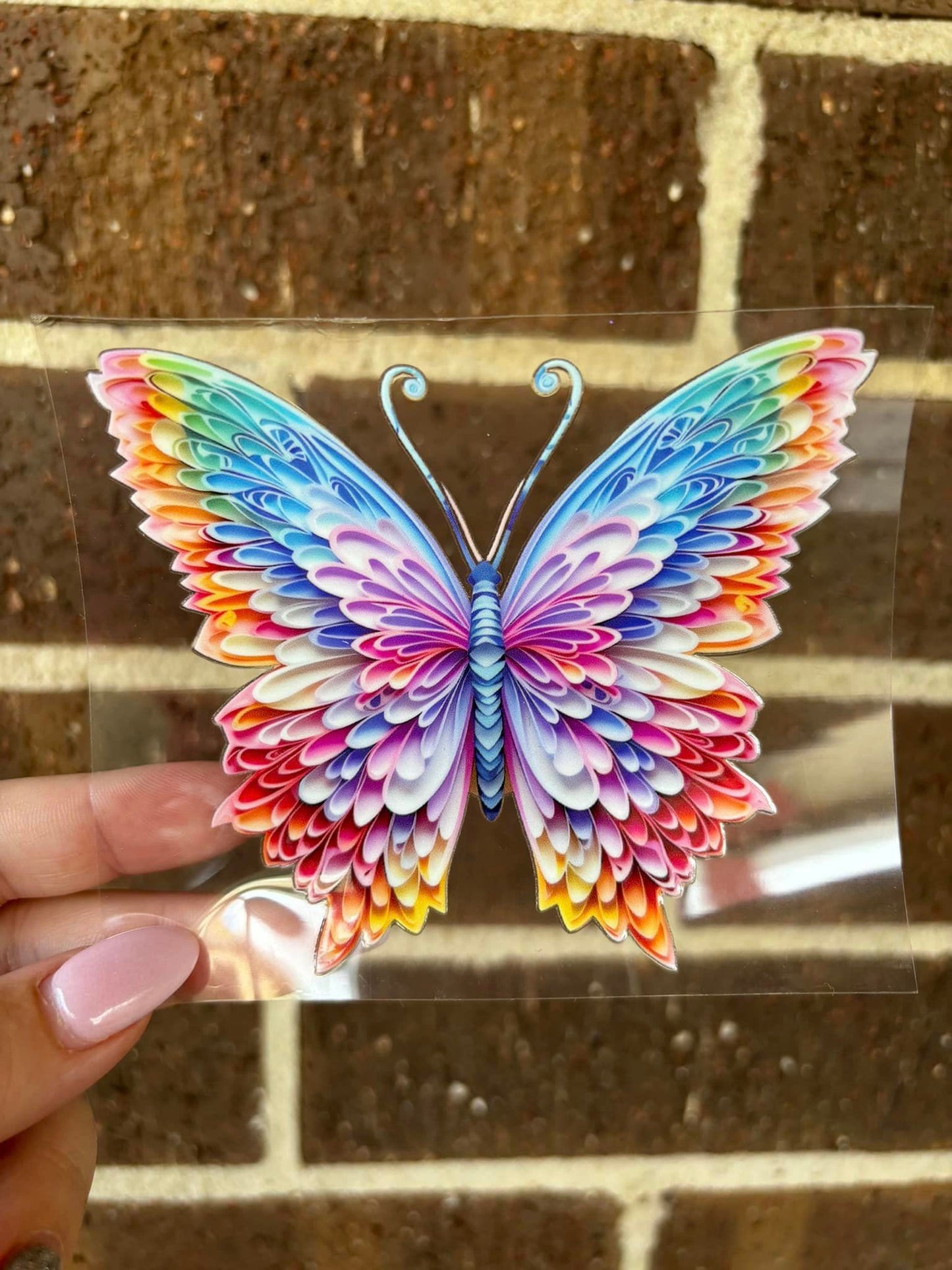 3D RAINBOW BUTTERFLY- DECAL