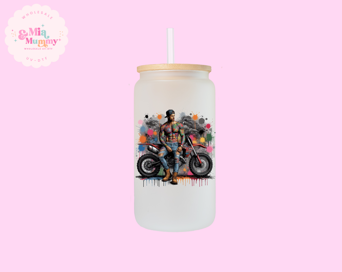 GUY ON A BIKE - DECAL SUBLIMATION PRINT