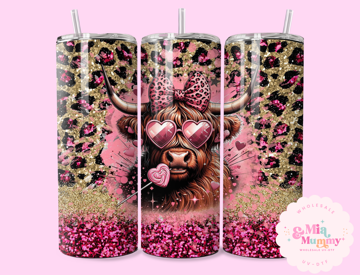 PINK LEOPARD HIGHLAND COW