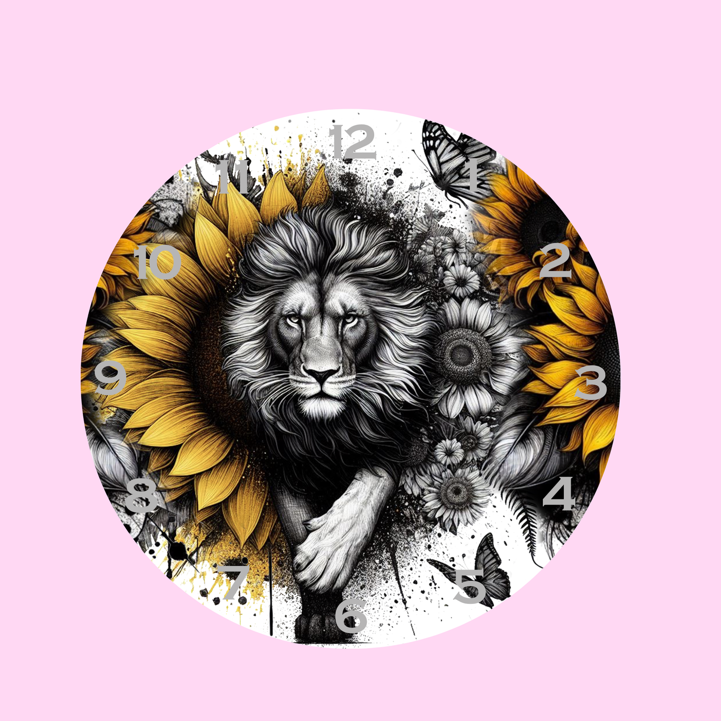 SUNFLOWER LION -DTF CLOCK