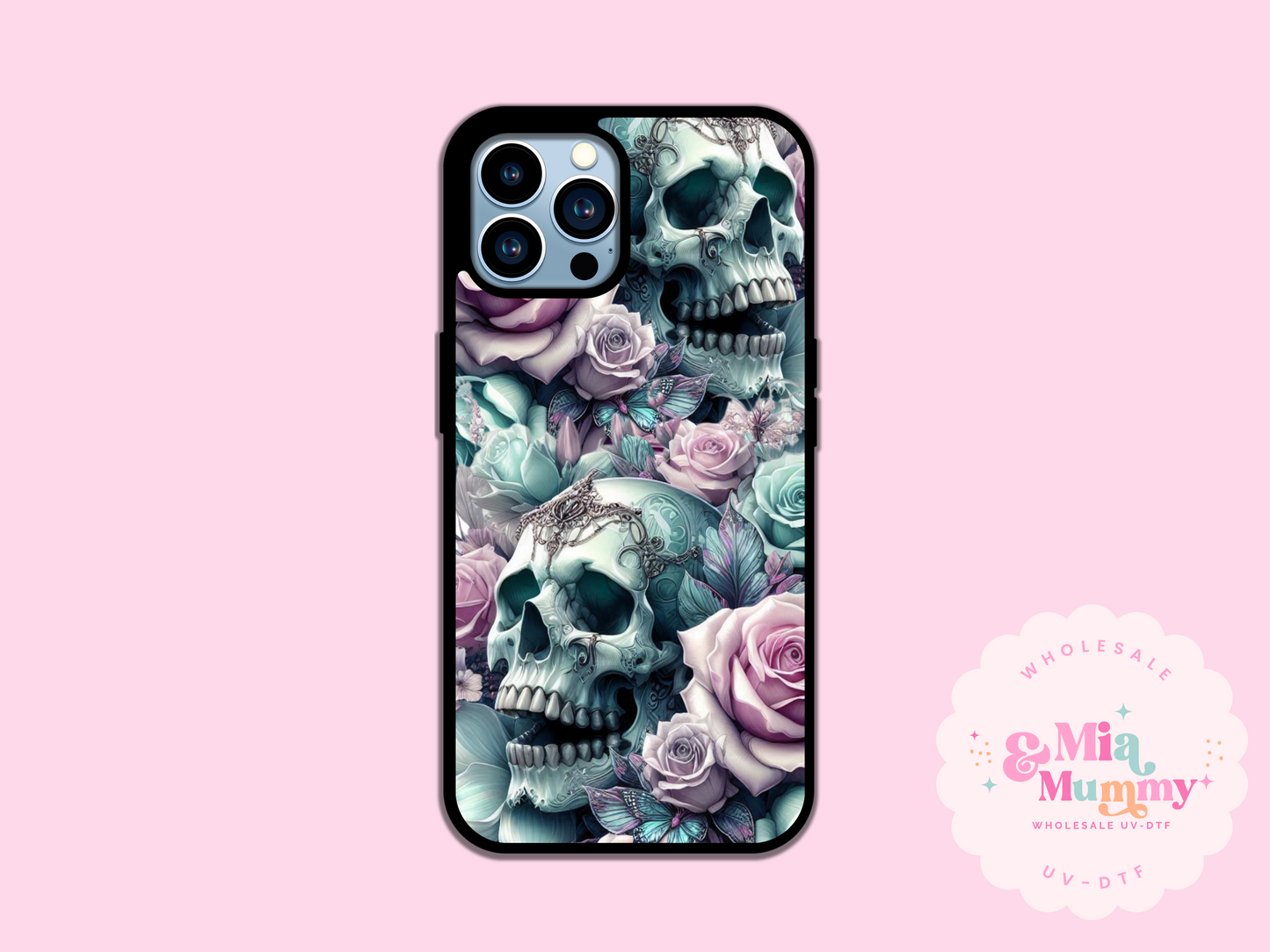 SKULL ROSES PHONE CASE - VARIOUS PHONE SIZE