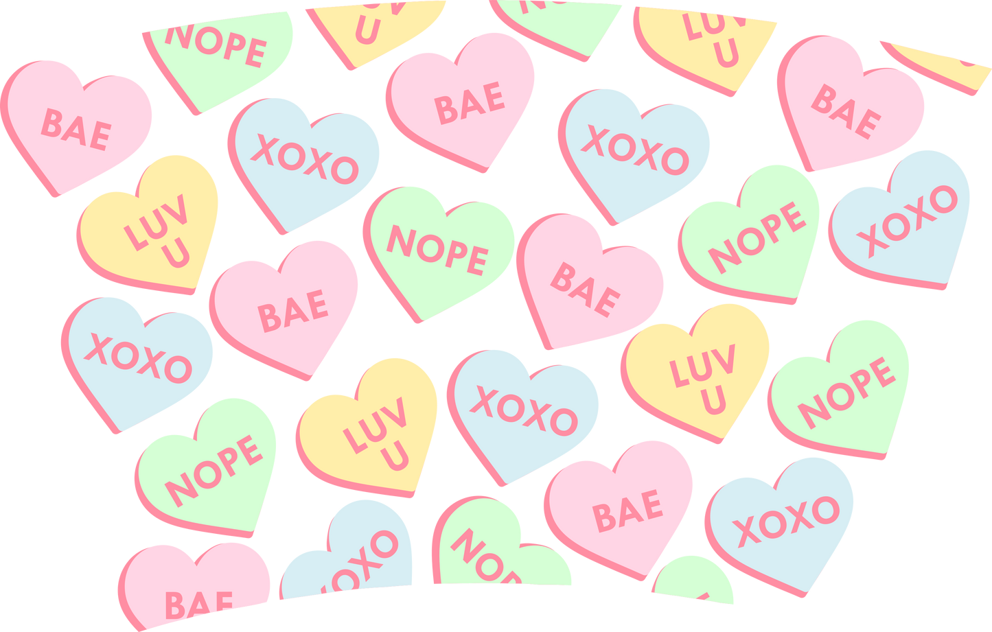 Candy Hearts Cold Cup Wrap.