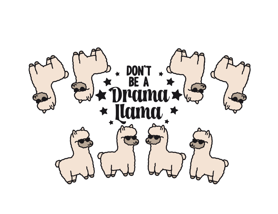 Drama Llama Cold Cup Wrap. Little Egg Studio.
