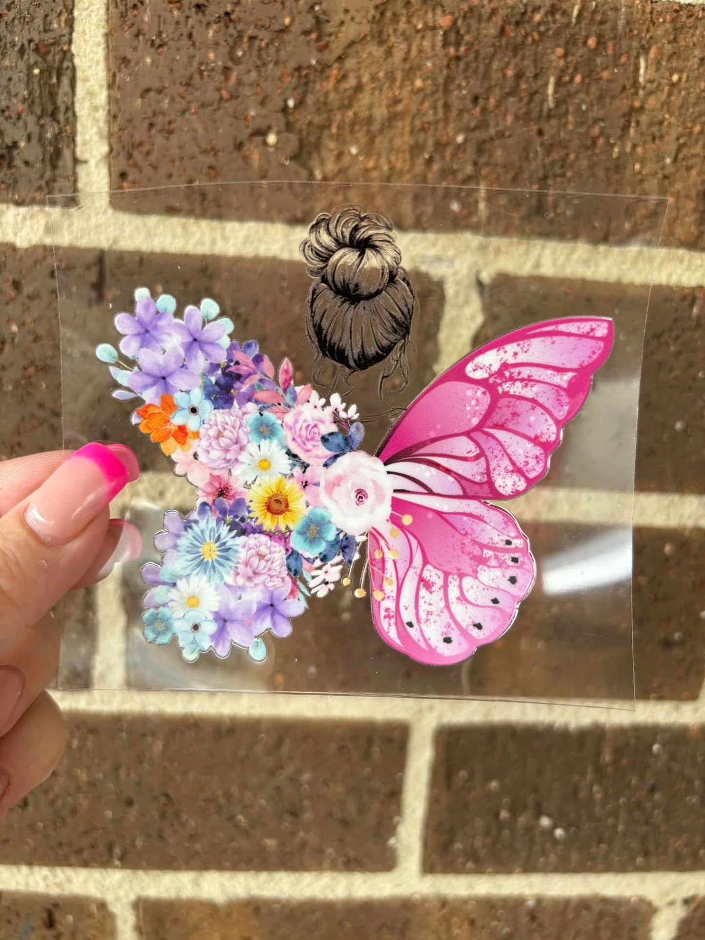 FLOWER BUTTERFLY- DECAL