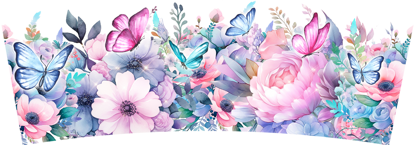 PASTEL FLORAL AND BUTTERFLY'S 40oz Wrap.