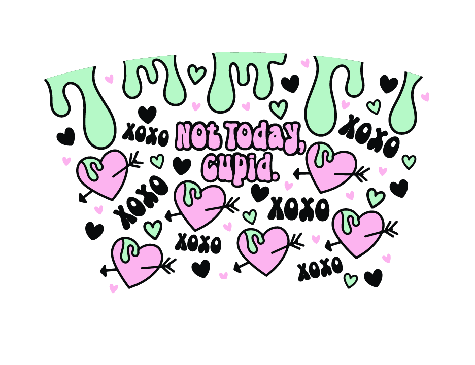 Not Today Cupid Cold Cup. Little Egg Studio.