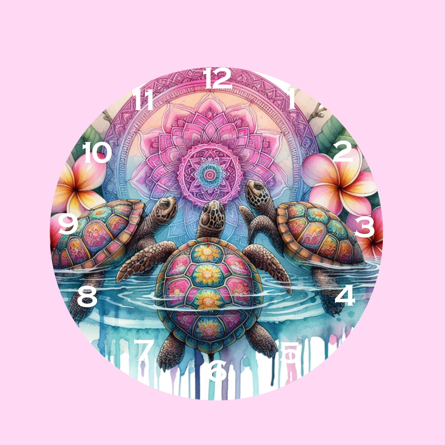 PINK TURTLE-DTF CLOCK