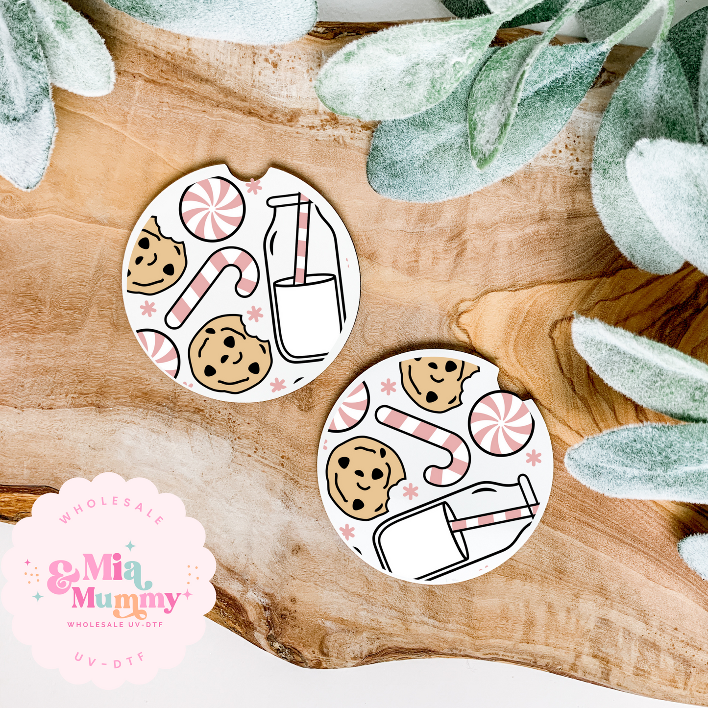 MILK AND COOKIES PINK Coaster UV-DTF