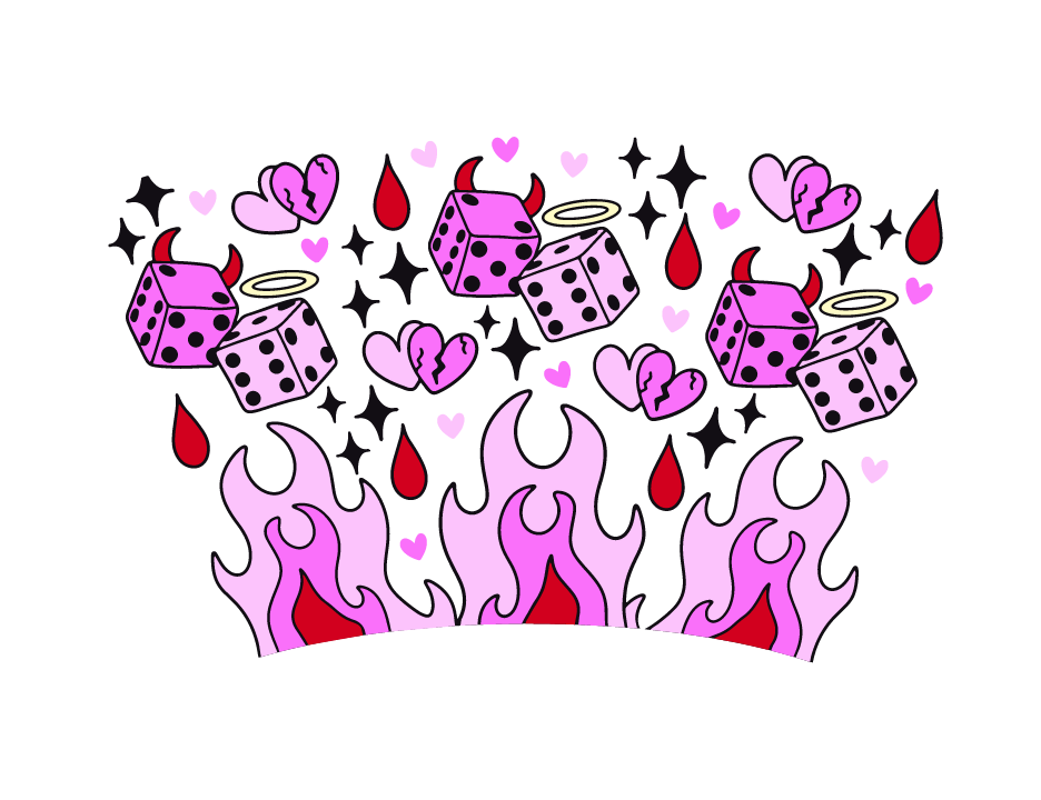 Pink Dice Cold Cup Wrap. Mia&Mummy