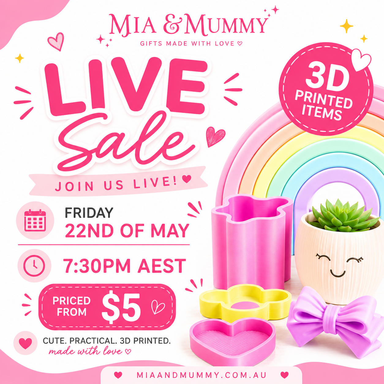 TIK TOK LIVE 3D SALE DEPOSIT- FRIDAY THE 22ND OF MAY