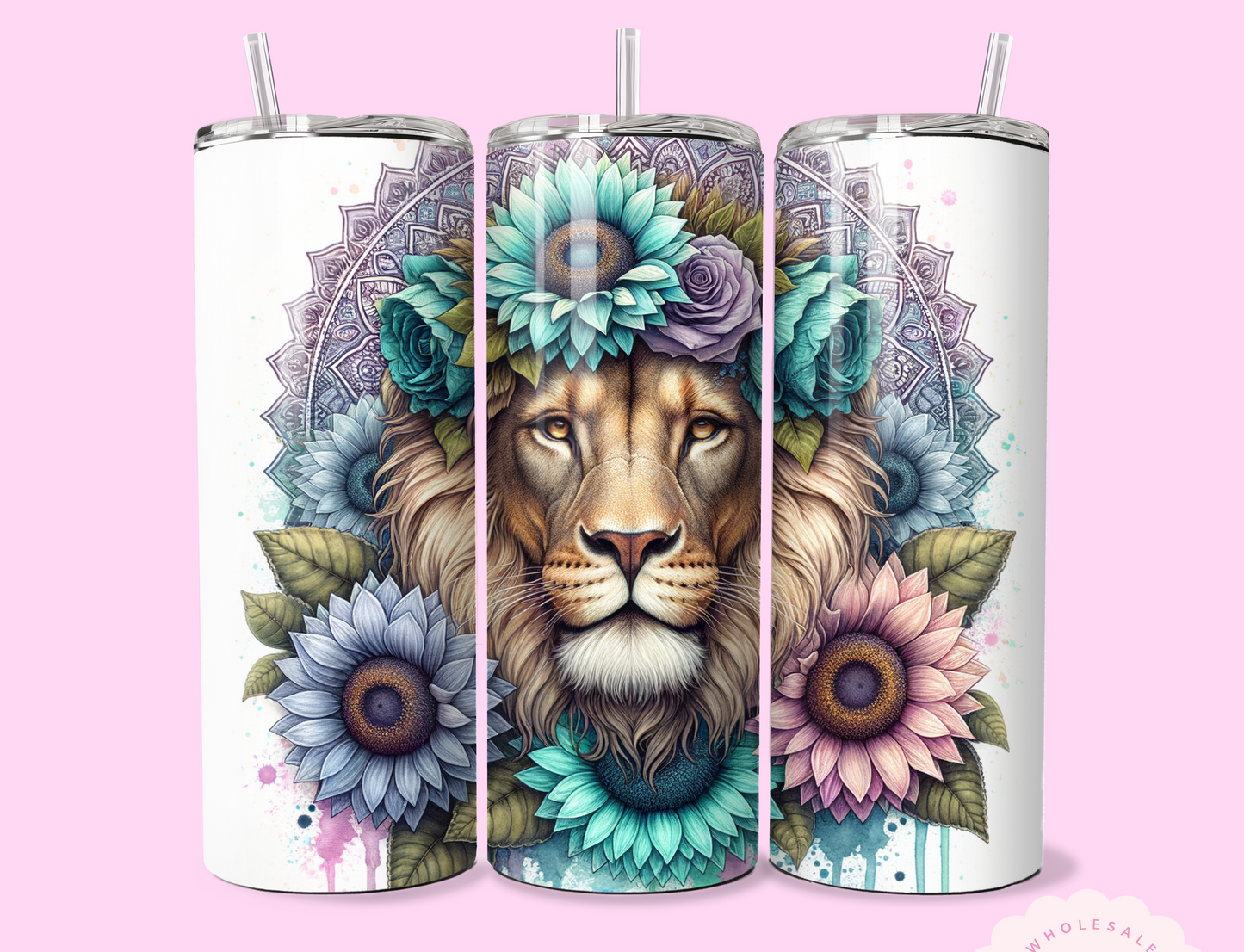 LION WITH FLOWERS