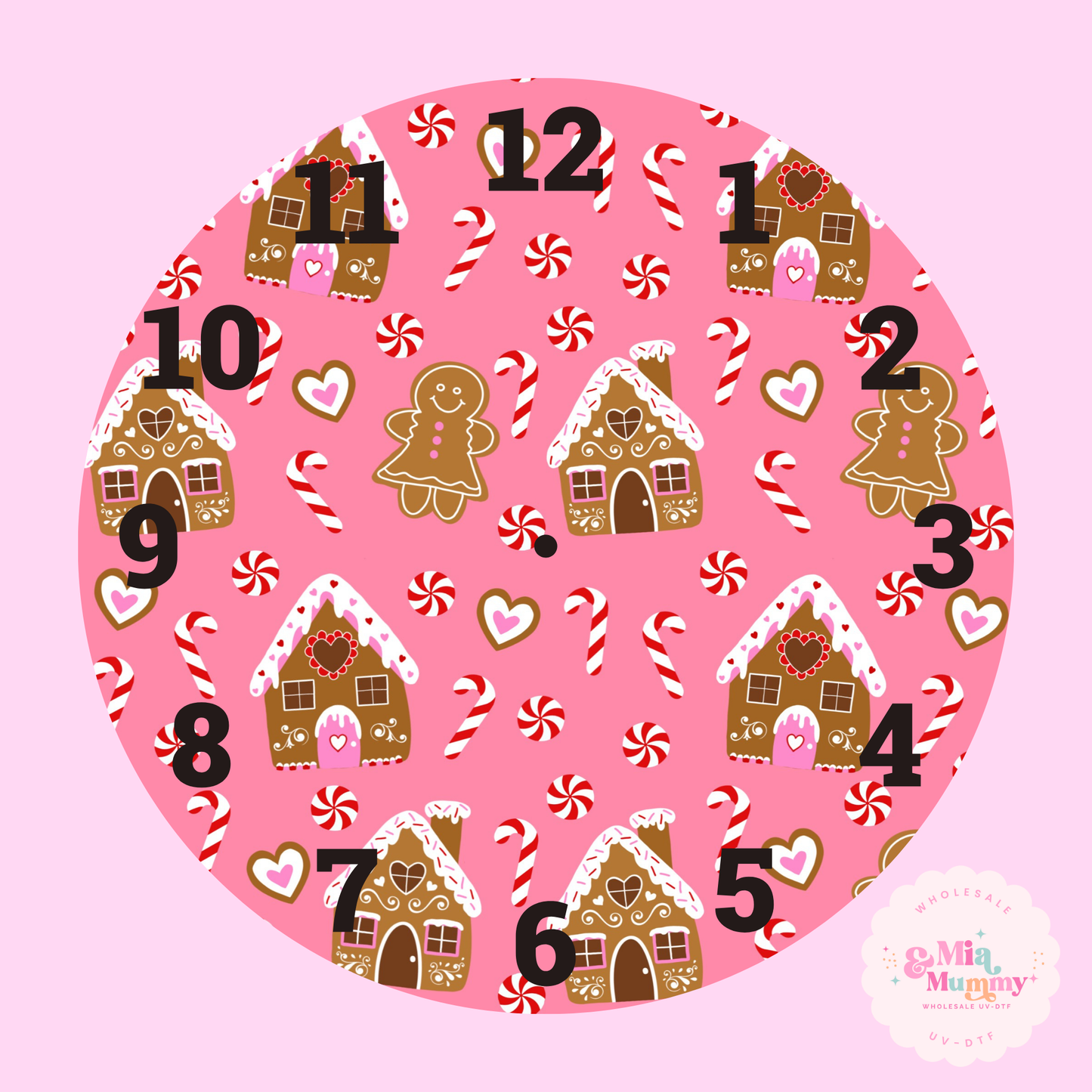 Gingerbread- Clock Print by K.Louise