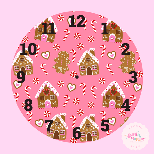 Gingerbread- Clock Print by K.Louise