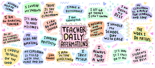 Teacher Daily Affirmations Cold Cup Wrap.
