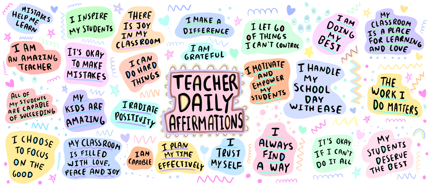 Teacher Daily Affirmations Cold Cup Wrap.