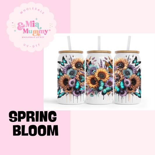 SPRING BLOOMS GLASS TUMBLER - READY TO SHIP