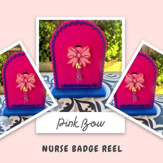 Pink Bow Nurse Badge Reel- FREE