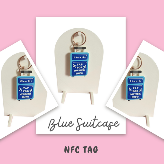 Blue Suitcase NFC keychain