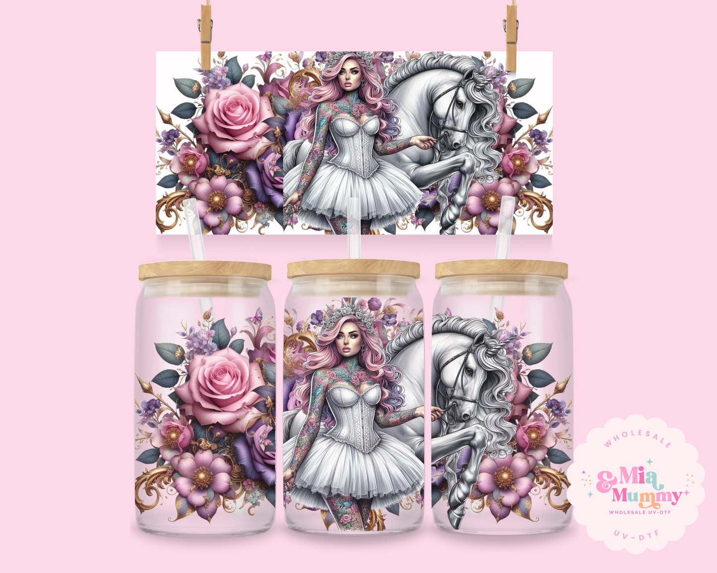 UNICORN ROSES - DOUBLE SIDED UV DTF