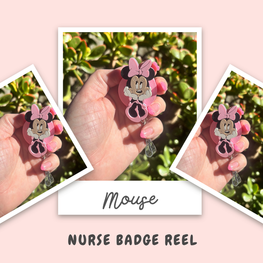 Mouse Nurse Badge Reel- FREE