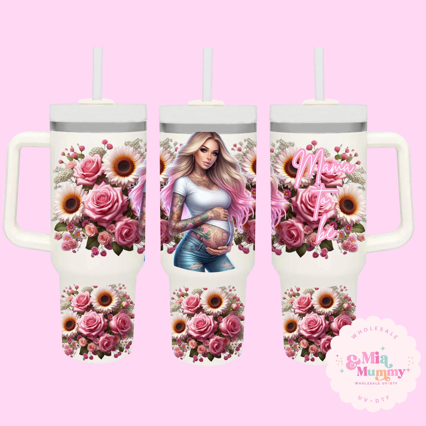 40oz MAMA TO BE PINK- DIGITAL DOWNLOAD- DESIGNED BY MIA&MUMMY