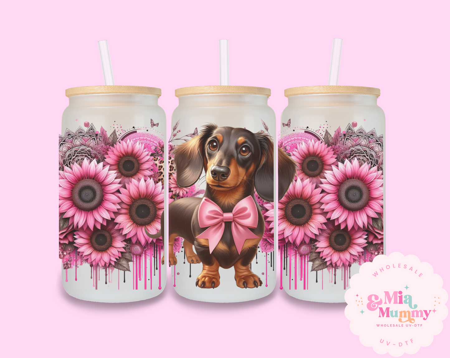 PINK DACHSHUND  DIGITAL DOWNLOAD- FOR A 16 LIBBY