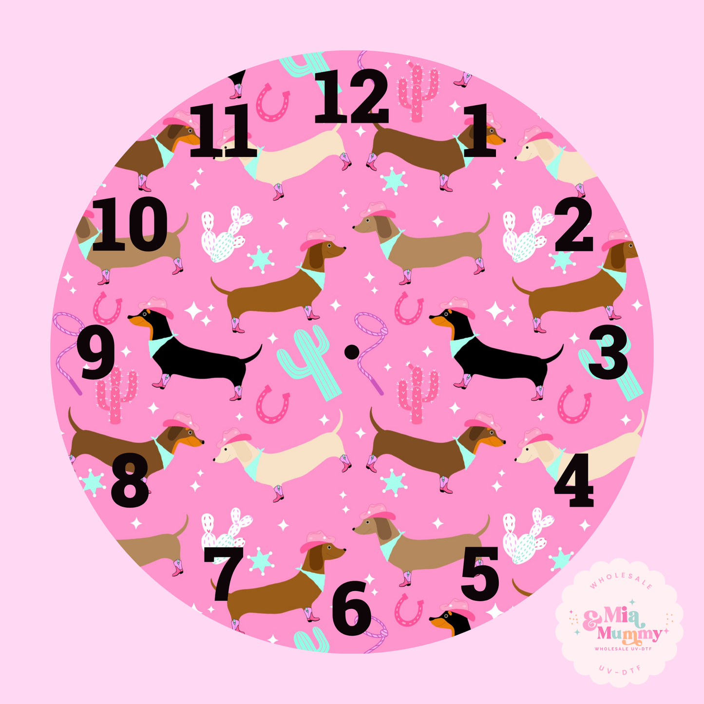 Pink - Clock Print by K.Louise