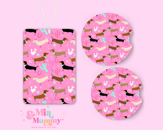 Pink Dach Car Accessories-Sublimation Print by K.Louise