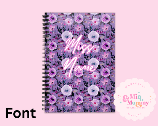 NOTEBOOK-PURPLE FLORAL