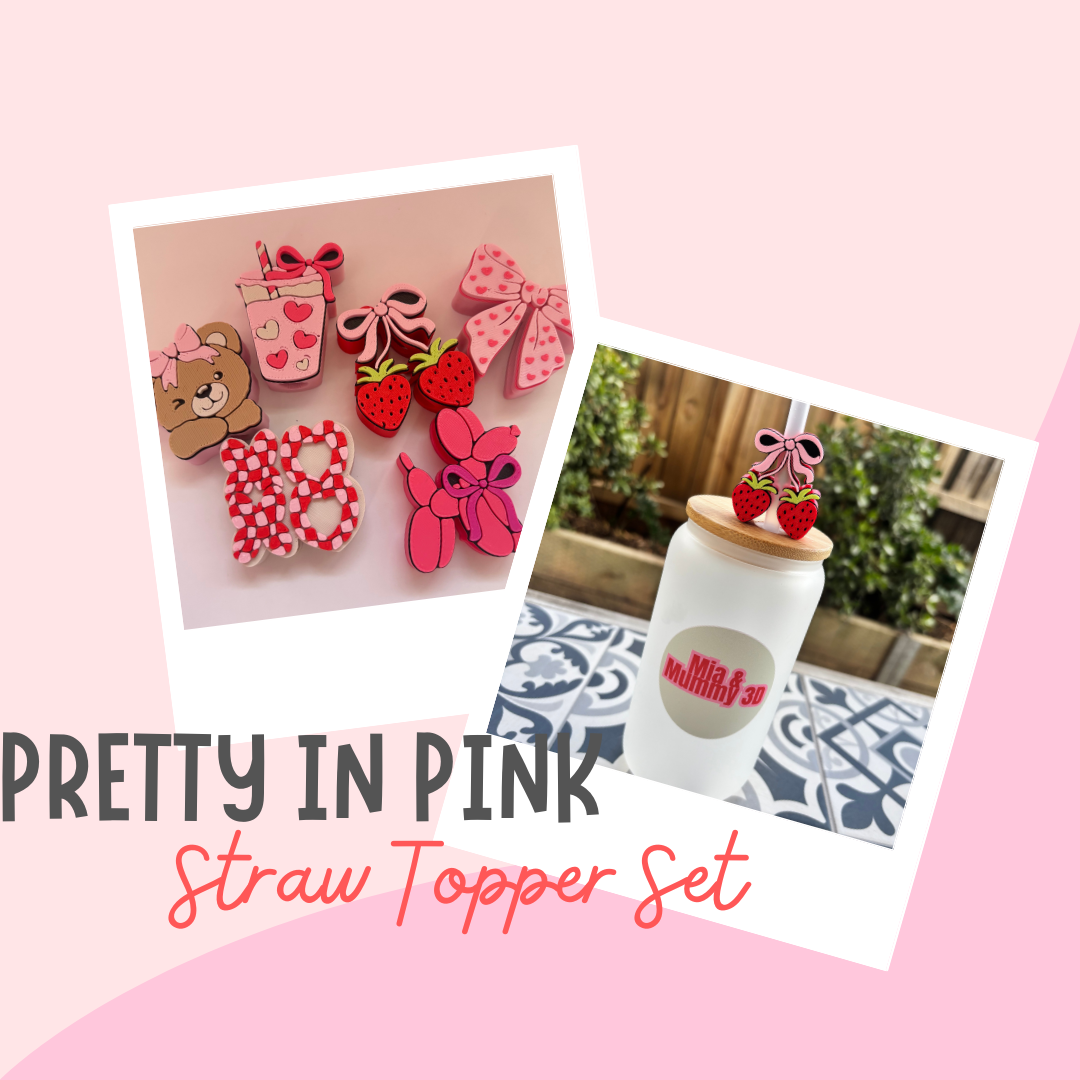 Pretty in Pink Straw topper set- Wholesale