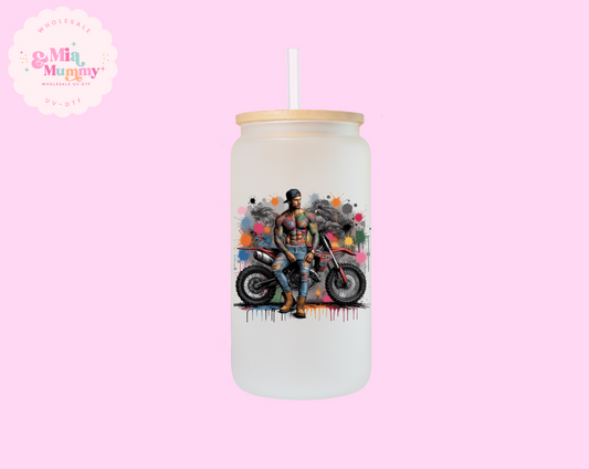 GUY ON A BIKE  - DECAL SUBLIMATION PRINT