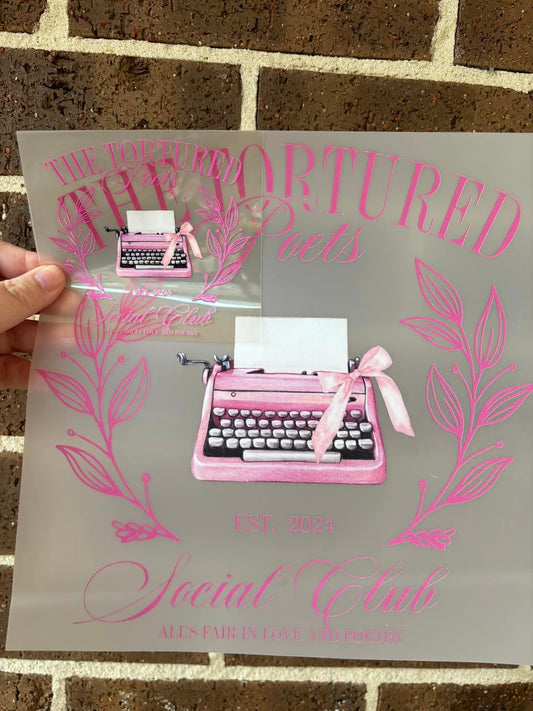 PINK TYPE WRITER -DTF PRINT