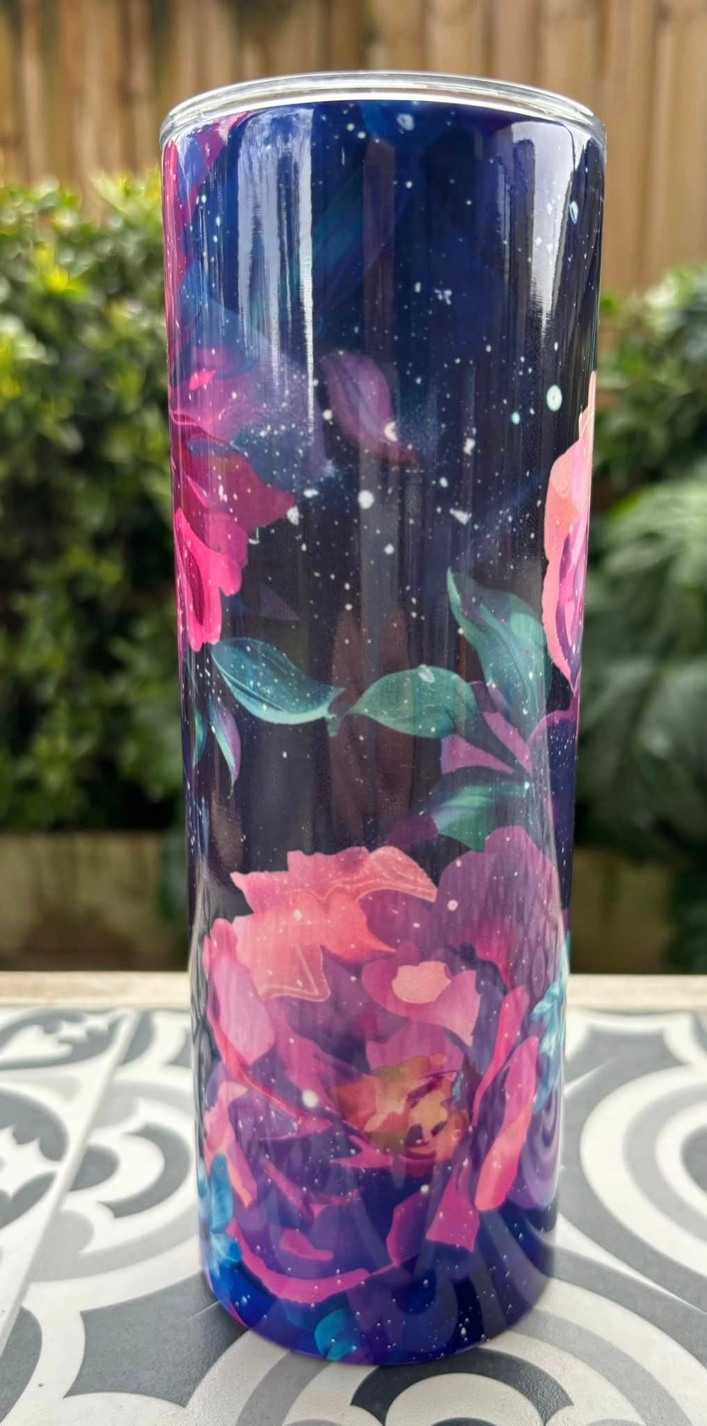 Navy Peony 20oz Tumbler.