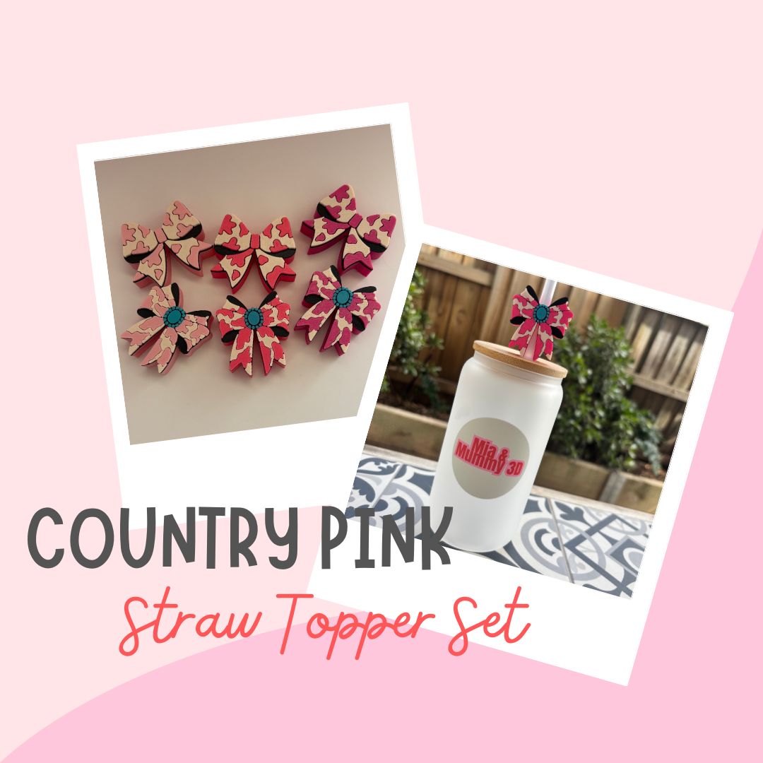 Country Pink Straw topper set.