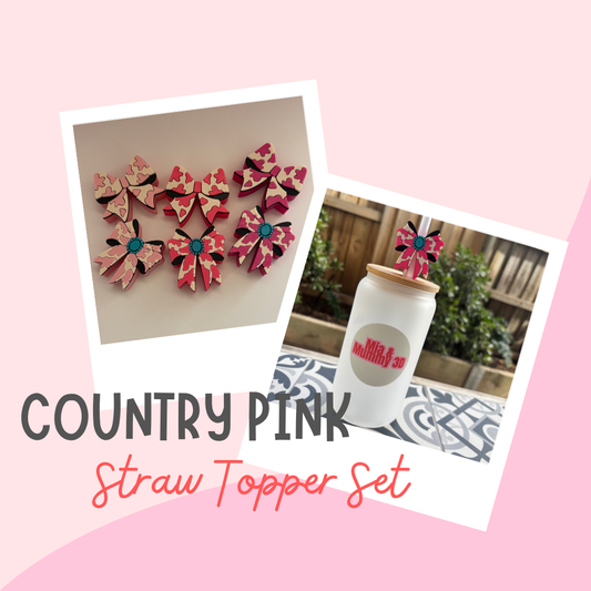 Country Pink Straw topper set.