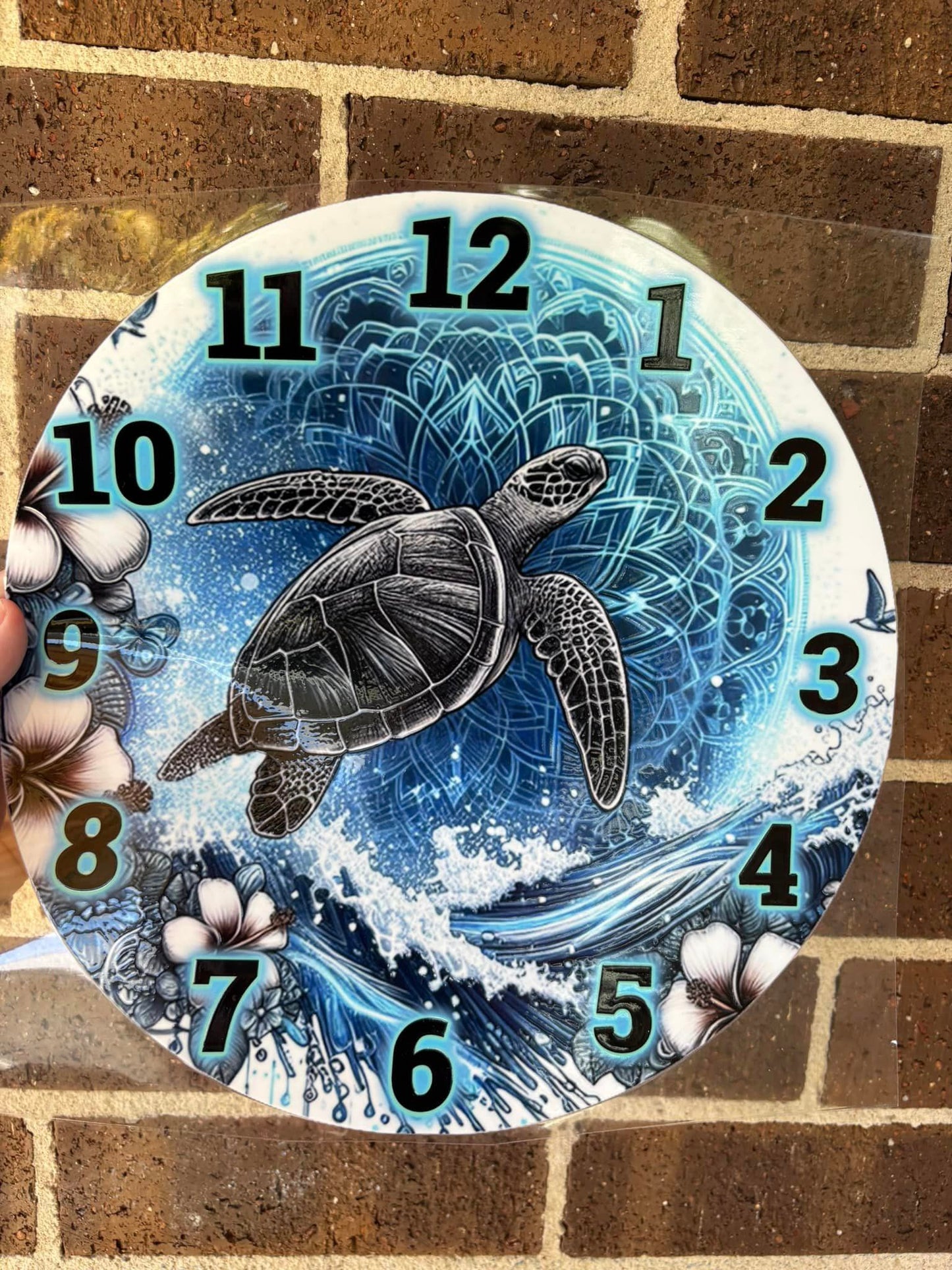 BLUE TURTLE -DTF CLOCK