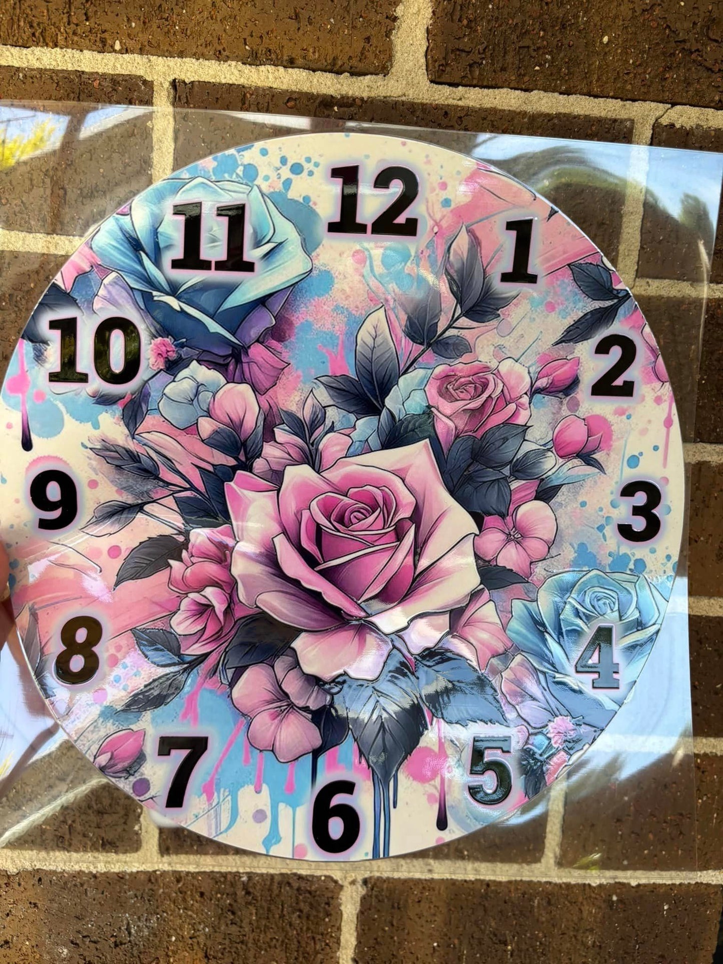 PASTEL ROSES -DTF CLOCK