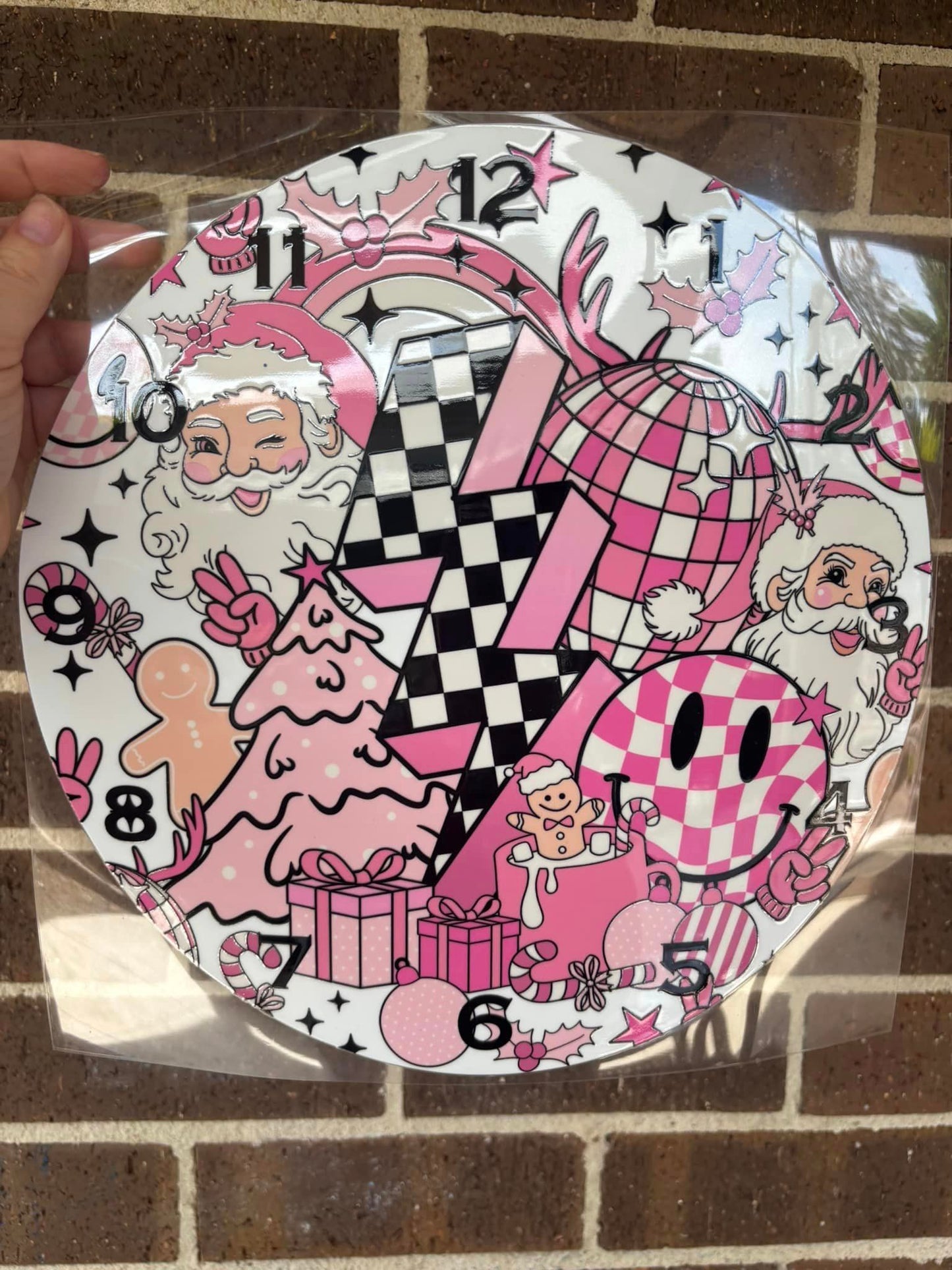 RETRO SANTA -DTF CLOCK