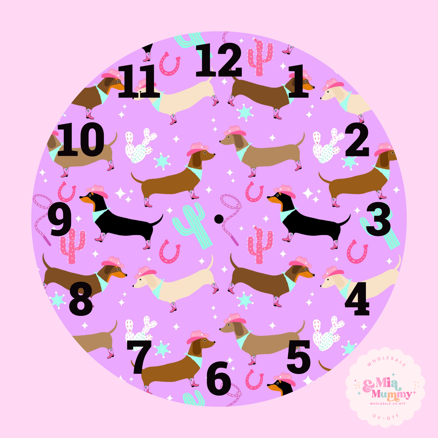 Purple Dash - Clock Print by K.Louise